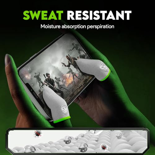 SpinBot Silver Fiber Thumb & Finger Sleeve for Mobile Game (4 Pieces), Pubg,C...