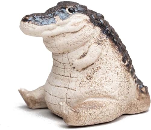 Mini Resin Crocodile, Cute Mini Crocodile Statue Decoration, 1.7' Fat Tea Pet Alligator Baby Statue Ornament for Indoor Outdoor Home Garden Decoration Animals Figurines Multicolor