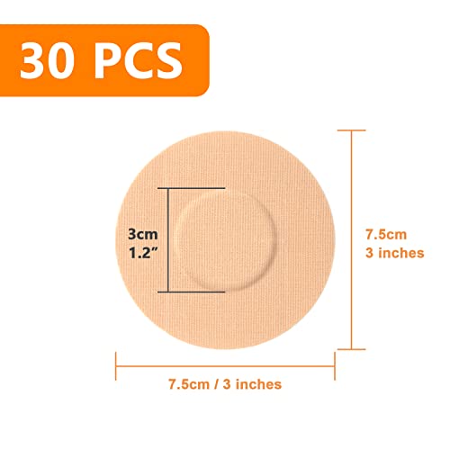 Cosmos 30 Pcs Adhesive Cgm Sensor Patches Covers Protective Round Tape Sticker Adhesive Patch For Sensor Protection And Fixation, Compatible With Libre 2 & 3 #TOP1