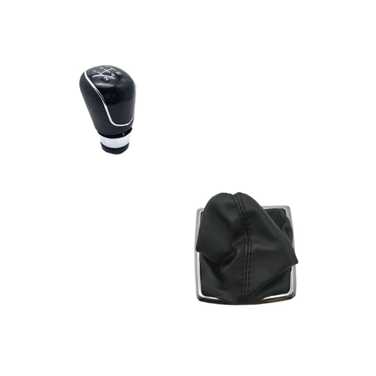 OUVECR Car Shift Gear Knob Handle for Focus 2 Mk2 Fl Mk3 Mk4 Mk7 for Mondeo for Kuga for Galaxy for Fiesta 5 Speed 6 Gear Shift Knob Manual Gear Shift Cover(Black Small 5speed)