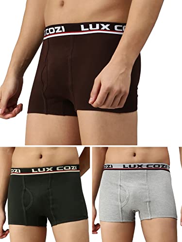Image of Lux Cozi Bigshot Men's Cotton Semi Long Trunk (Pack of 3)