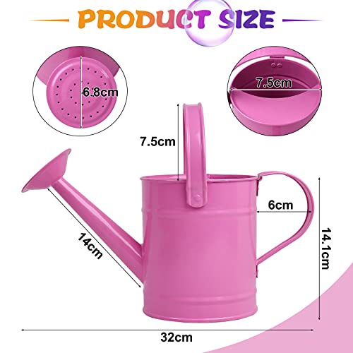 Finderomend 1.5 Liter Metal Watering Can,Iron Art For Kids Children Garden Watering Bucket Indoor Outdoor Home Office Gardening Plant Sprinkling Can (Pink) #TOP6