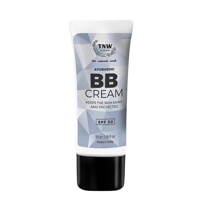TNW-THE NATURAL WASH Ayurvedic BB Cream 30g | Enriched With Saffron, Cucumber, Almond & SPF 30 | Light Shade Coverage | For Moisturized, Glowing Skin & Sun Protection | All Skin Types | Face Makeup