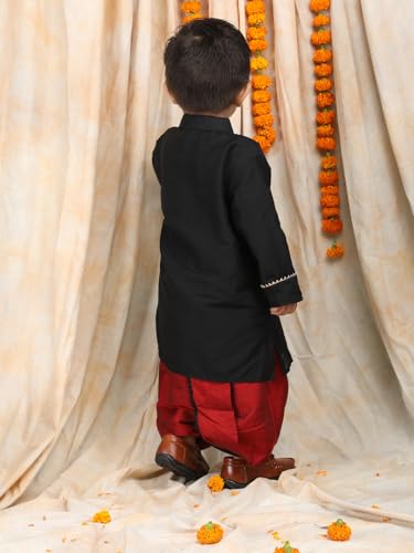 Image of POLKA TOTS Elegant Traditional Dhoti Kurta Set for Baby Boys & Toddlers - Ultra-soft Cotton Ethnic Dress for Festivals and Weddings | Premium Angrakha Style Ethnic Wear