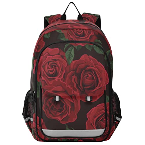 Sac à dos écolier durable avec motif cœur et roses idée cadeau élémentaire