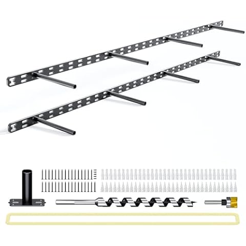Floating Shelf Bracket Heavy Duty,Decorative Floating Shelf Hardware Hidden Black Metal Fireplace Mantel Brackets (43"X6"X1.0") Cover