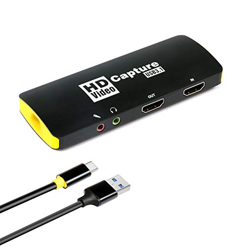 Game Capture Card,USB3.1 Type C HDMI Capture Card,1080P 60FPS HD Streaming and Recording Audio Video Capture Device for PS4 Switch OBS YouTube,Compatible with Windows Mac OS Linux Game Capture Card,USB3.1 Type C HDMI Capture Card,1080P 60FPS HD Streaming and Recording Audio Video Capture Device for PS4 Switch OBS YouTube,Compatible with Windows Mac OS Linux