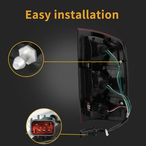 Mikafex HY234 Tail Light Assembly Compatible With 2002-2006 Dodge Ram 1500 2003-2006 Dodge Ram 2500 3500 Pickup Driver And Passenger Side Taillights Rear Brake Lamps thumb #4