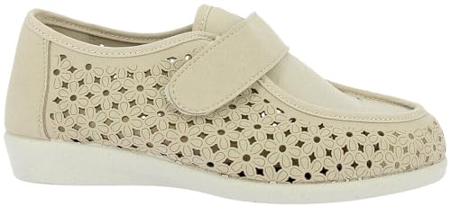 Doctor Cutillas Zapatos confort para mujer 10001 Picado Floral de la talla 38 en color PLATINO