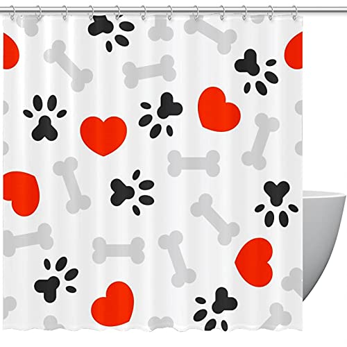 Rideau de douche aquarelle chien 183 cm en tissu imperméable - 2