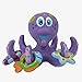 Nuby Interactive Bath Toy Purple Octopus Hoopla with 3 Toss Rings - Helps Develop Hand-Eye Coordination - Soft and Flexible Floating Bath Toy for Toddlers 18+ Months - BPA-Free Bathtime Toy (1 Count)