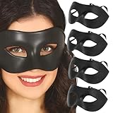 12 Máscaras de Plástico Negras para Disfraz, Antifaces Estilo Veneciano para Fiesta de Carnaval, 12 Piezas Batucada...