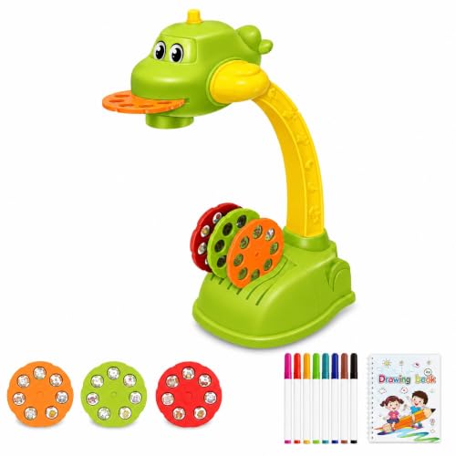 Image of DZLING Kids Plane Projector Drawing Table Toy with 3 Projection Slides, Educational Tracing & Sketching Projector Lamp, Painting Learning Toy for Boys & Girls (12 Months+)