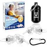 Kids Ear Plugs (6-12 yrs) - Ear Protection for Child Adult with Small Ear Canals, Reusable Noise Relief Earplugs for Fly, Sports, Firework, Noise Sensitivity, Festival, Tinnitus Relief, 25dB, 2 Pair