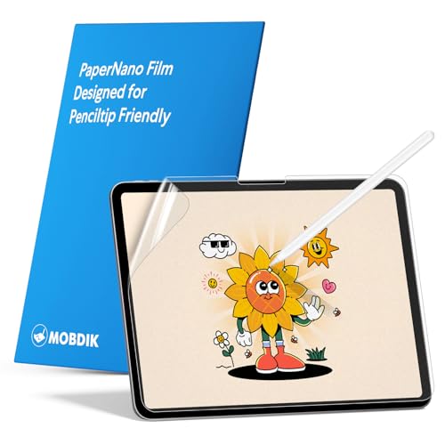 MOBDIK 2 Pack Paperfeel Screen Protector Compatible with iPad Air 13 M3 2025 / M2 2024 & iPad Pro 13 M5 2025 / M4 2024, New Version Crafted for Natural Writing, Less Reflection, Easy Installation | New Version, Less Reflection, Nib Friendly