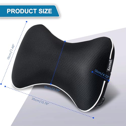 Image of Keemall Inflatable Car Neck Pillow for Driving, Travel, Camping & Office | Soft Headrest, Adjustable Strap, Ergonomic Design Neck Support, Breathable Washable Cover, 1 Pack