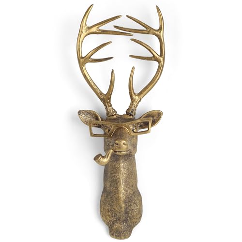 UITWMKTG Gold Animal Head Wall Decor Wall Sculpture Home Decor Statue for Living Room Office Bedroom...
