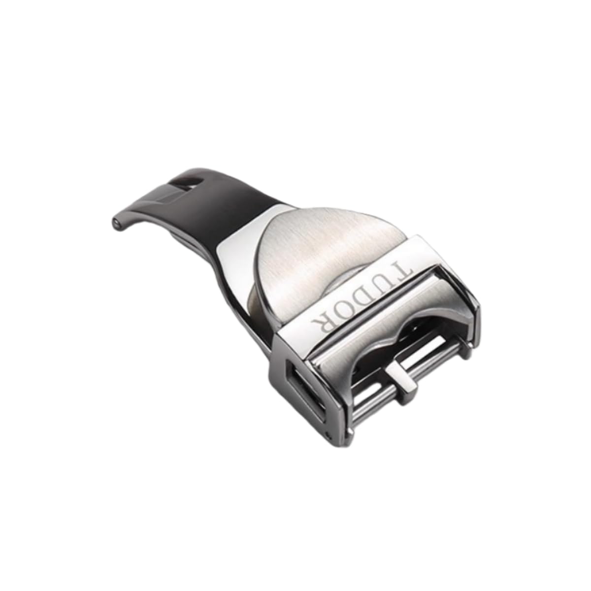 Boucle Déployante Bouclier 18mm Acier - Fermoir à Rabat Brossé, Attache Montre Flip Lock - Pièces Réparation Bracelet pour Tudor-Argenté