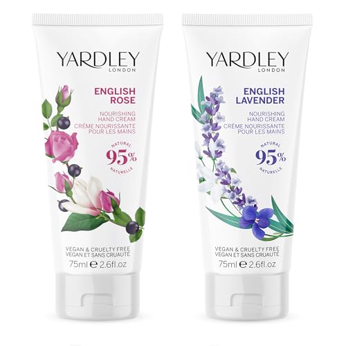 Yardley London Hand Cream Gift Set, English Lavender & Rose, Fast-Absorbing Mini Hand Creams, Soft Hands & Nail Care, Hands Cream Multipack, Women Gifts Sets Creams for Women