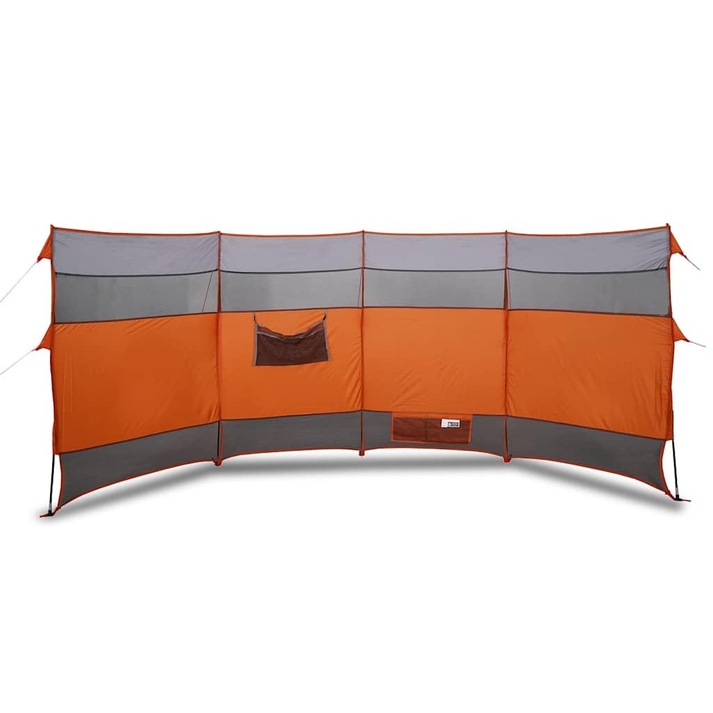 Paravento da campeggio, 366 x 152 x 152 cm, pieghevole, per spiaggia e campeggio, impermeabile, con finestre a rete, arancione