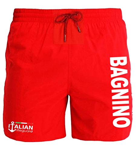 ITALIAN LIFEGUARD Completo Canotta Costume Bagnino...