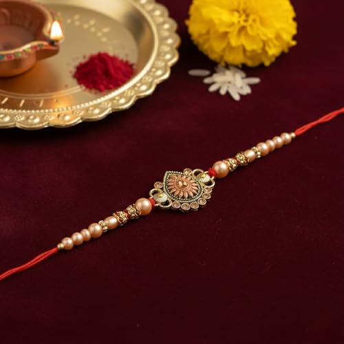 Image of WoWsome Rakhi | Traditional Flower Rakhi For Brother's /Bhai On Rakshabandhan