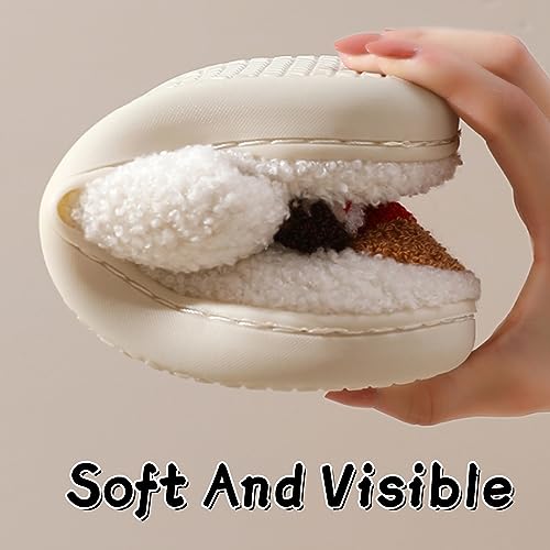Christmas Slippers For Women Men House Slippers Retro Cozy Furry Smile Slippers Women's Cozy House Slippers3