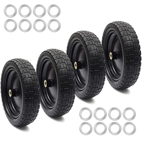 Ar-Pro (4-Pack) 13" Tire For Gorilla Cart - Solid Polyurethane Flat-Free Tire And Wheel Assemblies - 3.15” Wide Tires With 5/8 Axle Borehole And 2.17” Offset Hub #TOP14