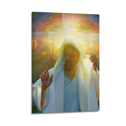 Poster Jésus Sauveur le Grand 30x45cm avec cadre de marque QXYUIN