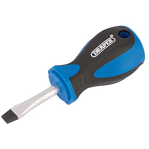 Draper 63260 Engineer's Plain Slot 6.0mm Flared Tip Screwdriver, 38 mm Blade Length, Blue, 6.0 x 38 mm