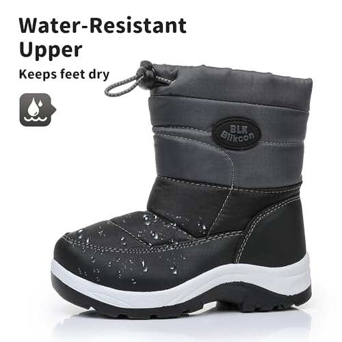 Blikcon Boys Girls Snow Boots Slip Resistant Waterproof Winter Boots (Toddler/Little Kid)2