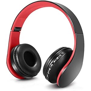 ZapigDraadloze kinderhoofdtelefoon met microfoon, draadloze Bluetooth-hoofdtelefoon voor kinderen, opvouwbare bluetooth stereo over-ear kinderhoofdtelefoons-Rood