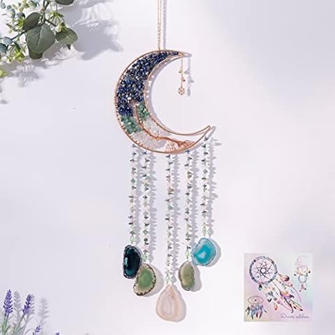 Agate Moon Dream Catchers with Crystal Life Tree Gemstone Dream Catchers Cover