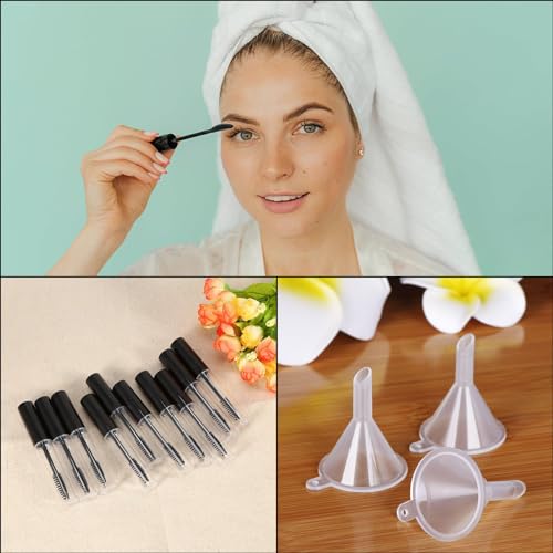 12 Piece Set Empty Mascara Tube and Wand, Mascara Tube, Empty Mascara Tube, Clear Mascara, for Eyelash Growth Oil, Includes Brush, Rubber Inserts, and Funnels - Image 7
