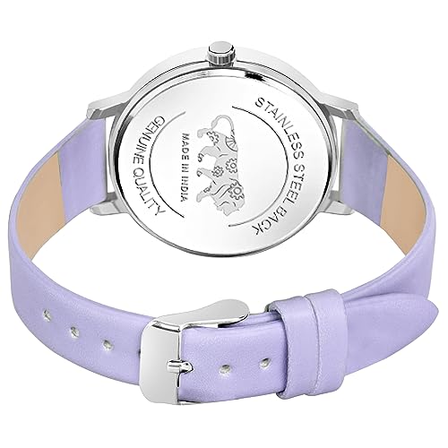 Image of Acnos 6 Colors Dial Leather Strap Quartz Analog Watch for Women - Classic & Stylish