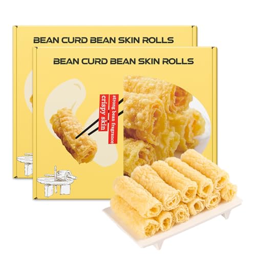 Fried Tofu Skin Rolls,Premium Quality Bean Curd Crispy Rolls,Golden Fried Tofu Skin Snacks,Light &amp; Crispy Texture Ideal for Vegan Recipes and Asian Cuisine - 8.46oz(2 bags)