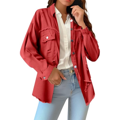 Chaqueta vaquera holgada con mangas: confort puro de entretiempo mujer