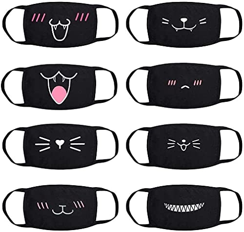 Yanyan - Bocas (8 unidades), diseño de gato Kawaii, color negro