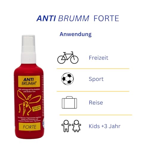 Bundle Anti Brumm Forte + Anti Brumm Kids Sensitive Pumpspray, je 150 ml I Schutz gegen Mücken und Zecken I Mückenspray I Erwachsene und Kinder I Reisen, Tropen I Spar-Set plus Pharma Perle giveaway