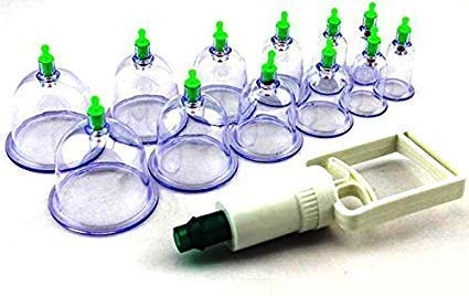 FosCadit Pull Out 12Pcs Appratus Cupping Therapy Equipment Set With Pumping Handle And Extension Relaxations Massagers (Multicolor)