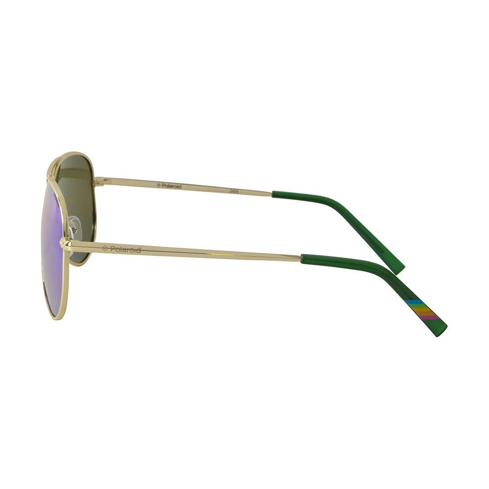 Polaroid Gafas de sol de aviador de metal para niños en oro verde azul espejo polarizado PLD 8015/N J5G 52 K7