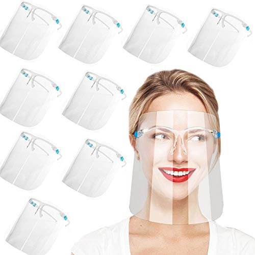 New 10Pcs Unisex Reusable Goggle Facial Covering Clear Transparent Face Visor for Man and Women