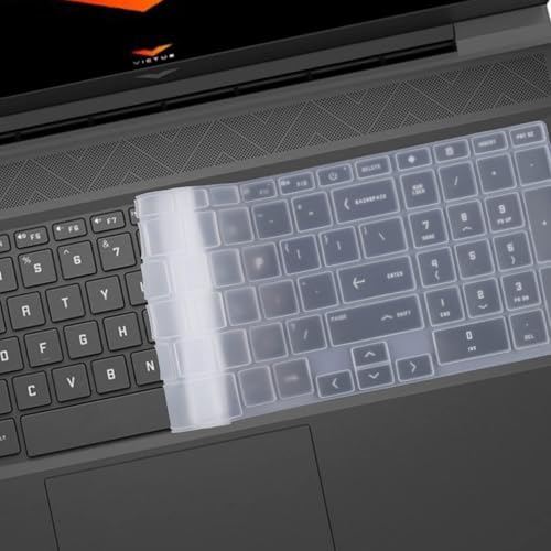 Image of Oaky Keyboard Cover for 2024 2023 HP Victus 15.6 inch FHD Gaming Laptop 15-FA , 15-FB Series & HP Victus 16.1 inch Waterproof Dust-Proof Ultra Thin Keyboard Skin Protector - Silicon Clear