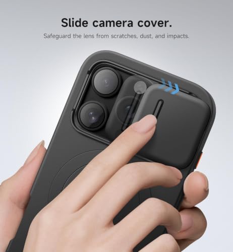 Image of SURITCH for iPhone 16 Pro Case with Slide Camera Cover and Adjustable Kickstand, Compatible with MagSafe, Shockproof Bumper Case Slim Protective Cover for iPhone 16 Pro 6.3 Inch,Black