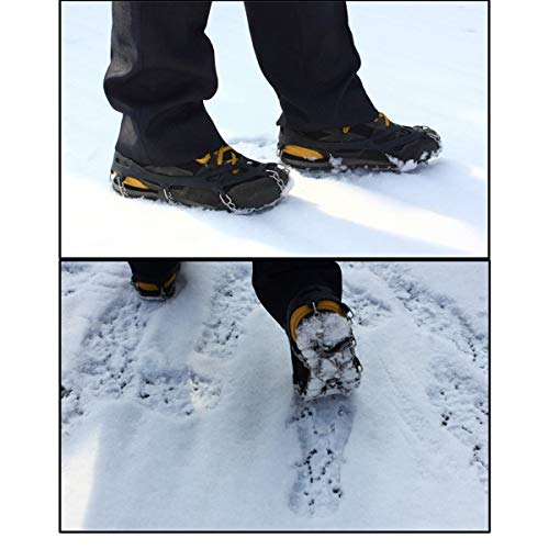 Uelfbaby Crampons 13 Spikes Ice Snow Grips Traction Cleats System Safe Protect for Walking, Jogging, or Hiking on Snow and Ice - Thumbnail 3