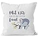 MoonWorks® Kissen-Bezug Faultier Mit Dir Bin ich am liebsten faul Spruch Pärchen Geschenk Kissen-Hülle Deko-Kissen Baumwolle weiß Unisize