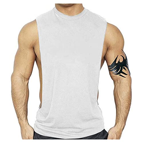 Mens Fitness Tanktops Zomer Casual Spiervest Sport Singlets Cotton Mouwloos T-shirt - Image 5