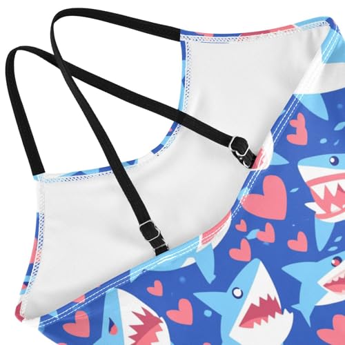 Sharks Camouflage Kids Girls 1 Piece Swim Suit Beach Swimming Suits Adjustable Strap Quick Dry4