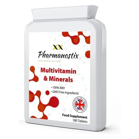 MultiVitamins & Minerals Plus Iron Supplement - 180 Tablets - One A Day Tablets with 16 Essential Active Vitamins & Minerals- Suitable for Men and Women- UK Manufactured to GMP Standards Cover