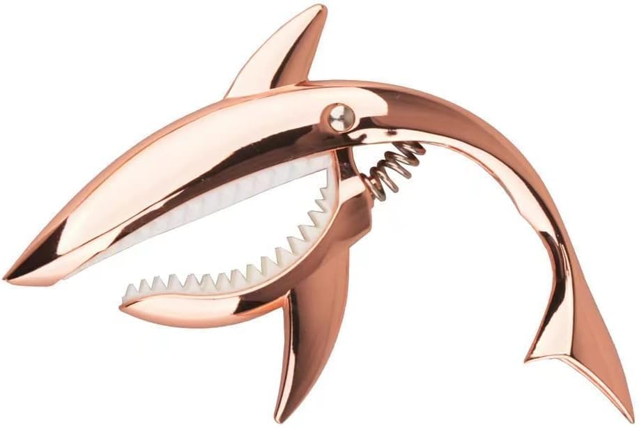 Shark Shape Guitar Capo, Rose Gold, Zinc Alloy, Quick Change Trigger for Acoustic, Electric, Ukulele & Bass-image-44